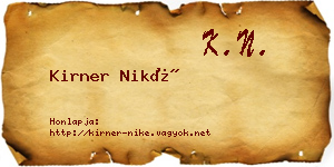 Kirner Niké névjegykártya